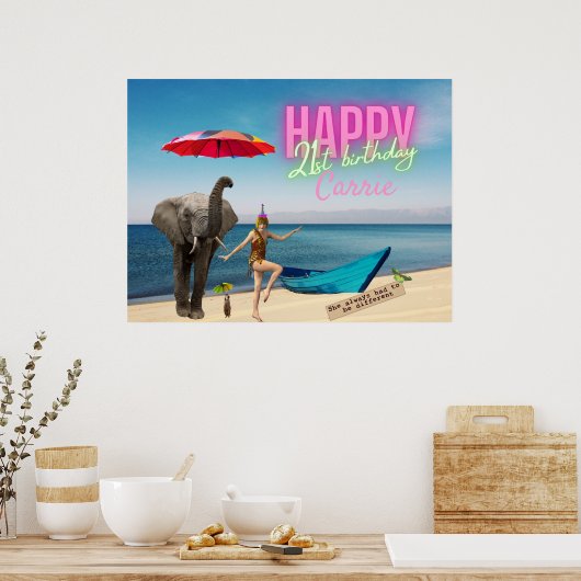  danseres 21ste verjaardag Gewijzigde kunst Poster (Keuken)