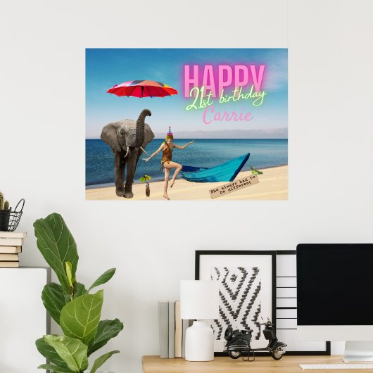  danseres 21ste verjaardag Gewijzigde kunst Poster (Thuiskantoor)