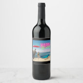  danseres 21ste verjaardag Gewijzigde kunst Wijn Etiket (Voorkant)