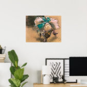 Danseres die haar linten strikte door Edgar Degas Poster (Thuiskantoor)