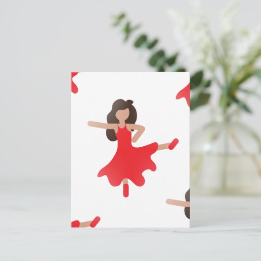 danseres emoji briefkaart (Staand voorkant)
