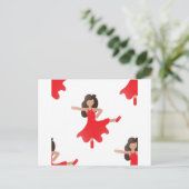 danseres emoji briefkaart (Staand voorkant)