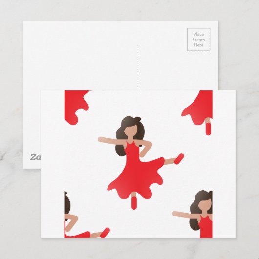 danseres emoji briefkaart (Voorkant / Achterkant)