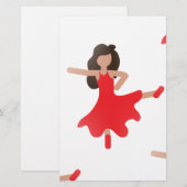 danseres emoji briefpapier (Voorkant / Achterkant)