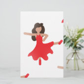 danseres emoji briefpapier (Staand voorkant)