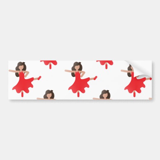 danseres emoji bumpersticker (Voorkant)