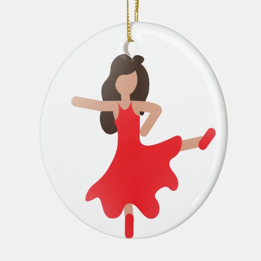 danseres emoji keramisch ornament (Links)