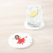 danseres emoji zandsteen onderzetter (Zijkant)