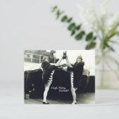  danseres hoge vijf gelukwensen briefkaart (Staand voorkant)