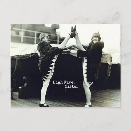  danseres hoge vijf gelukwensen briefkaart (Voorkant)