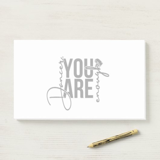 Danseres, je bent genoeg. Post it notes (Op bureau)