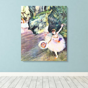 Danseres met een Bloemenboeket van Edgar Degas Canvas Afdruk