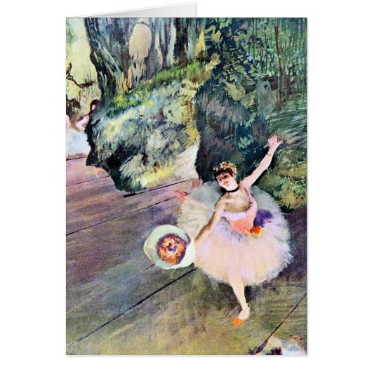 Danseres met een bos bloemen van Edgar Degas (Voorkant)