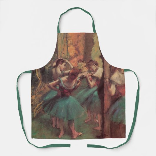 Danseressen, Roze en Groen door Edgar Degas Schort (Voorkant)