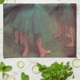 Danseressen, Roze en Groen door Edgar Degas Theedoek