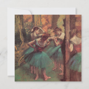 Danseressen, Roze en Groen van Edgar Degas Kaart