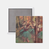 Danseressen, Roze en Groen van Edgar Degas Magneet (Voorkant / Achterkant)