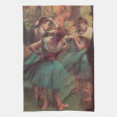 Danseressen, Roze en Groen van Edgar Degas Theedoek (Verticaal)