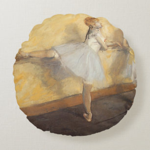Dansers aan de Bar by Edgar Degas, Vintage Ballet Rond Kussen