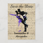 dansers bewaren de datum aankondigingskaart (Voorkant)