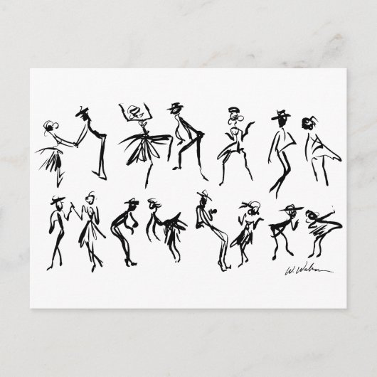dansers briefkaart (Voorkant)
