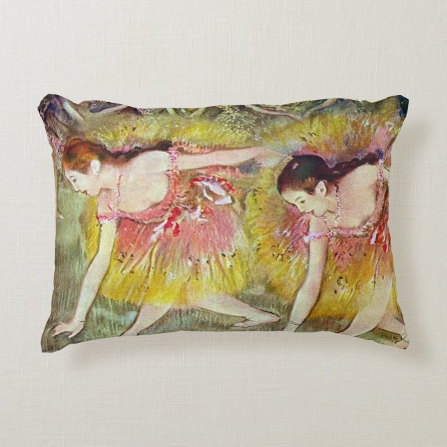 Dansers Buigend door Edgar Degas, Balletkunst Accent Kussen (Voorkant)