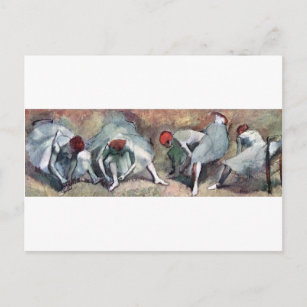 dansers die hun schoenen binden, Edgar Degas Briefkaart
