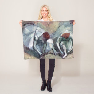 dansers die hun schoenen binden, Edgar Degas Fleece Deken