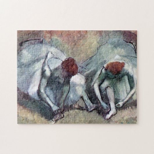 dansers die hun schoenen binden, Edgar Degas Legpuzzel (Horizontaal)