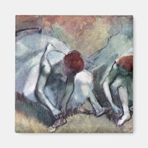 dansers die hun schoenen binden, Edgar Degas Magneet