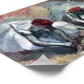 dansers die hun schoenen binden, Edgar Degas Poster (Hoek)