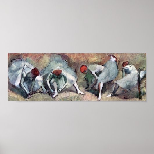 dansers die hun schoenen binden, Edgar Degas Poster (Voorkant)