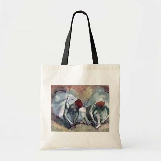 dansers die hun schoenen binden, Edgar Degas Tote Bag (Voorkant)