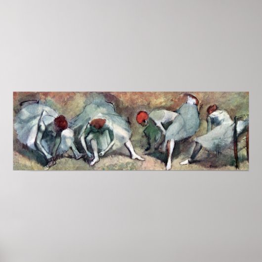 Dansers die hun schoenen strikken van Edgar Degas Poster (Voorkant)