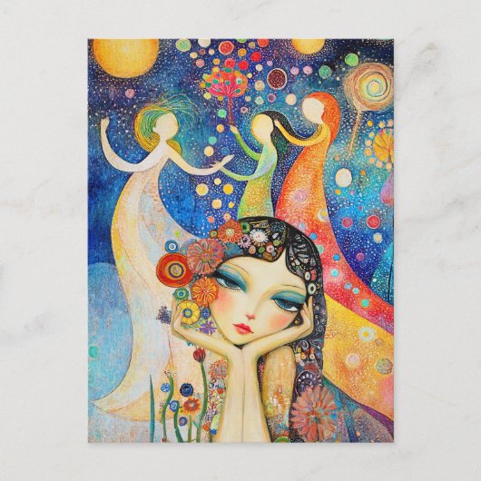 Dansers en dagdromen briefkaart (Voorkant)