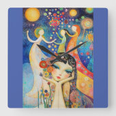 Dansers en dagdromen vierkante klok (Voorkant)