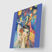 Dansers en dagdromen vierkante klok (Hoek)