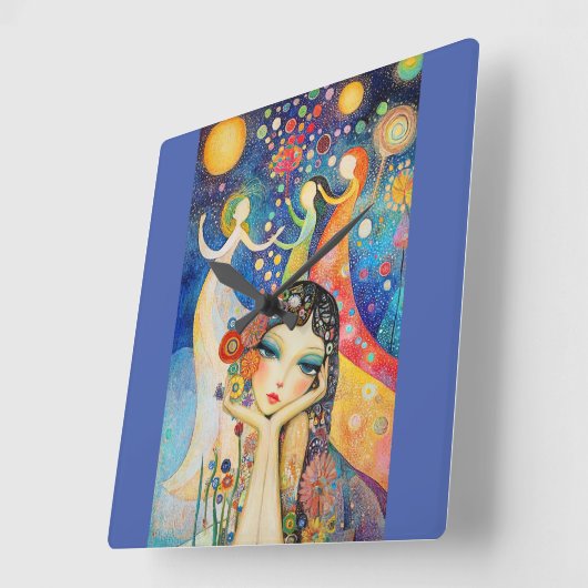 Dansers en dagdromen vierkante klok (Hoek)