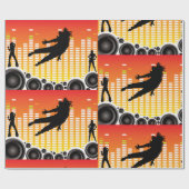 dansers en luidsprekers cadeaupapier (Vlak)