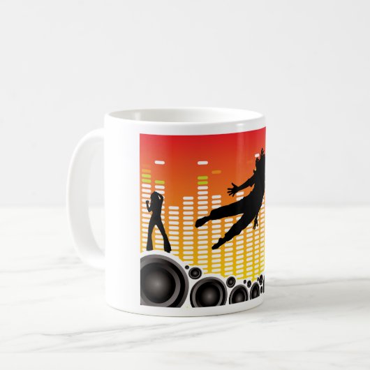 dansers en luidsprekers koffiemok (Voorkant links)