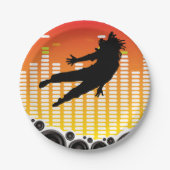 dansers en luidsprekers papieren bordje (Voorkant)