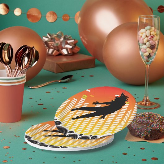 dansers en luidsprekers papieren bordje