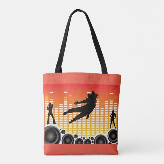 dansers en luidsprekers tote bag (Achterkant)