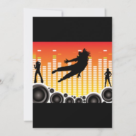 Dansers en luidsprekers uitnodiging (Voorkant)