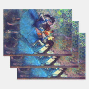 Dansers in Blauw door Edgar Degas, Vintage Ballet  Inpakpapier Vel