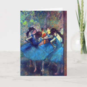 Dansers in Blauw door Edgar Degas, Vintage Ballet  Kaart