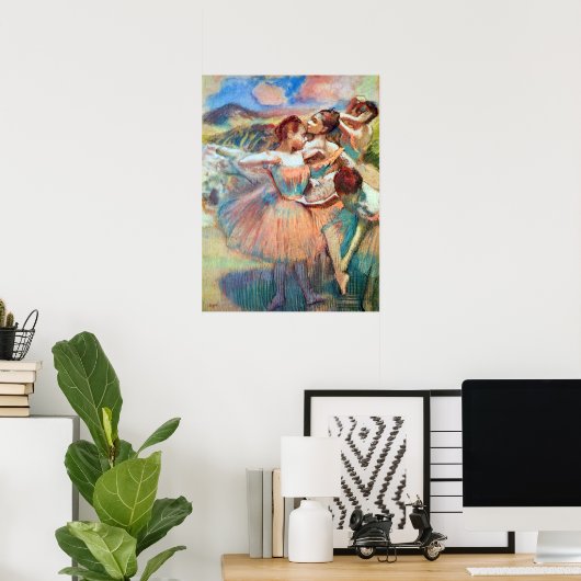 Dansers in een landschap van Edgar Degas Poster (Thuiskantoor)