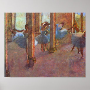 dansers in Foyer, Edgar Degas,  balletkunst Poster