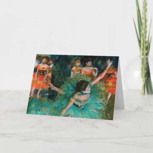 Dansers in Groen door Edgar Degas Kaart (Voorkant)