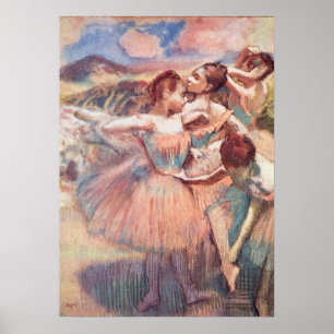 dansers in het landschap - Edgar Degas - c1897 Poster